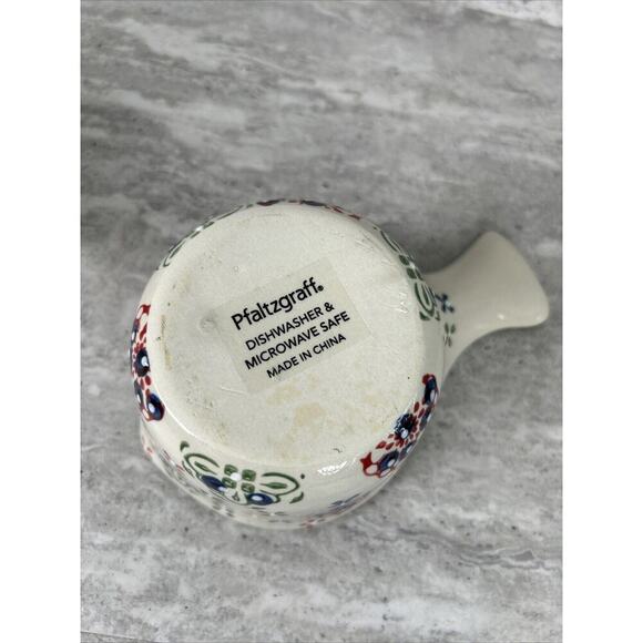 TWO Stoneware Measuring cups (1/2 cup, 1 cup) Pfaltzgraff Stoneware Floral - Picture 4 of 8